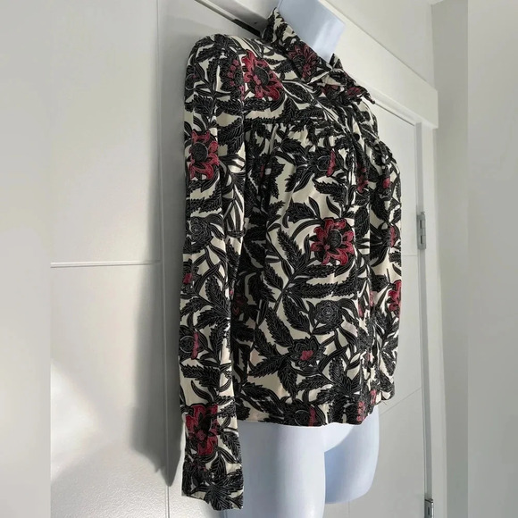 SUNCOO Paris/ Floral long sleeve top/ Button up/ Size US XS (fits like a US M) - Picture 3 of 13